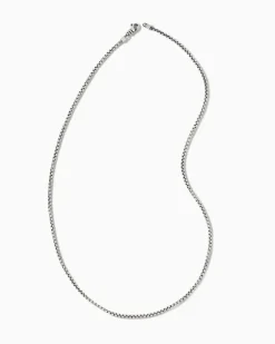 Beck 24" Thin Round Box Chain Necklace In Oxidized Sterling Silver^Kendra Scott Shop