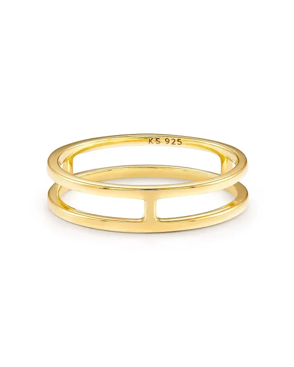 Bennett Double Band Ring In 18K Yellow Gold Vermeil^Kendra Scott Cheap
