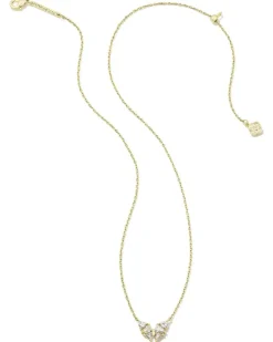 Blair Gold Butterfly Small Short Pendant Necklace In White Crystal^Kendra Scott Shop
