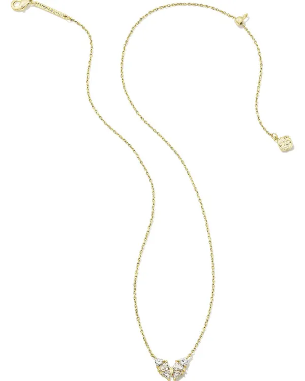 Blair Gold Butterfly Small Short Pendant Necklace In White Crystal^Kendra Scott Shop