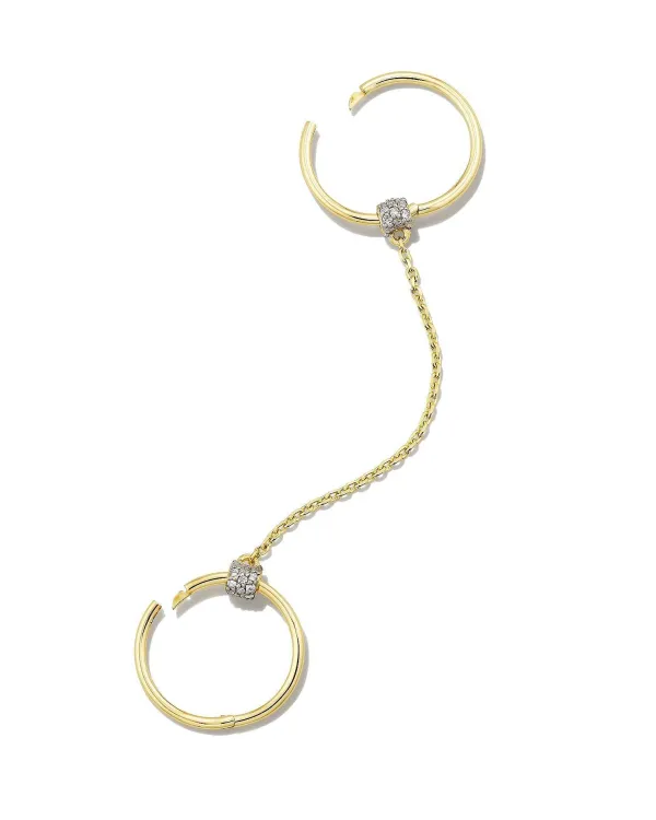 Bristol 18K Gold Vermeil Ear Cuff Set In White Sapphire^Kendra Scott Clearance