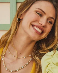 Cailin Gold Crystal Strand Necklace In White Crystal^Kendra Scott New