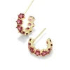 Cailin Gold Huggie Earrings In Red Crystal^Kendra Scott Hot