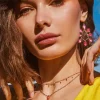 Camry Gold Open Frame Earrings In Azalea Illusion^Kendra Scott Clearance