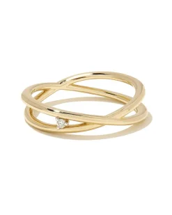 Caroline 14K Yellow Gold Band Ring In White Diamond^Kendra Scott Cheap