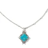 Cass Vintage Silver Long Pendant Necklace In Variegated Dark Teal Magnesite^Kendra Scott Best Sale