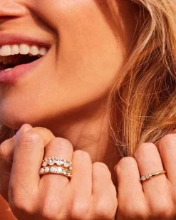 Chandler Gold Band Ring In White Opalite Mix^Kendra Scott Outlet