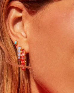 Chandler Gold Hoop Earrings In Pink Blue Mix^Kendra Scott Clearance