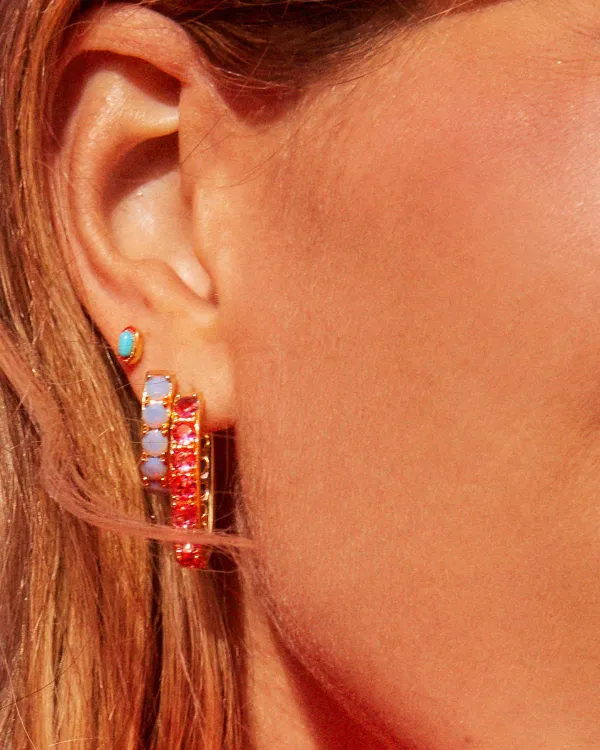Chandler Gold Hoop Earrings In Pink Blue Mix^Kendra Scott Clearance