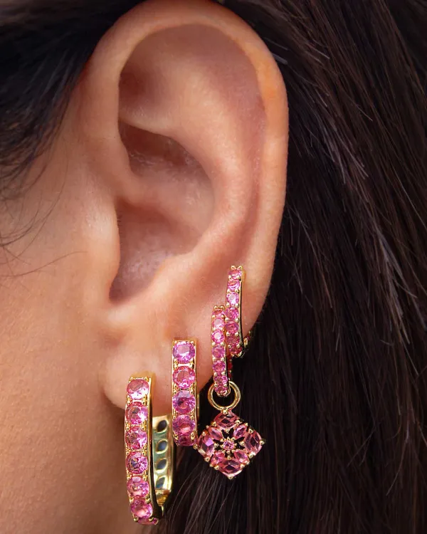 Chandler Gold Hoop Earrings In Pink Blue Mix^Kendra Scott Clearance