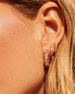 Chandler Gold Huggie Earrings In White Opalite Mix^Kendra Scott Clearance