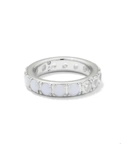 Chandler Silver Band Ring In White Opalite Mix^Kendra Scott Fashion