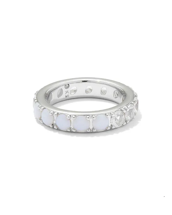 Chandler Silver Band Ring In White Opalite Mix^Kendra Scott Fashion