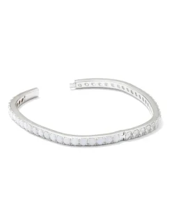 Chandler Silver Bangle Bracelet In White Opalite Mix^Kendra Scott Discount