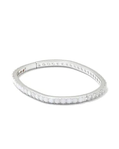 Chandler Silver Bangle Bracelet In White Opalite Mix^Kendra Scott Discount