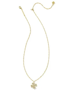 Clover Gold Crystal Short Pendant Necklace In White Crystal^Kendra Scott Online