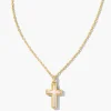 Cross Gold Pendant Necklace In White Kyocera Opal^Kendra Scott Fashion