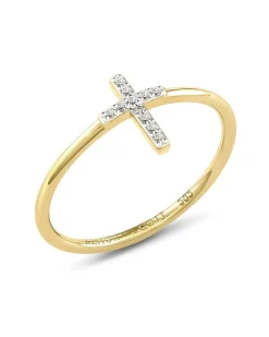 Cross 14K Yellow Gold Band Ring In White Diamond^Kendra Scott Online