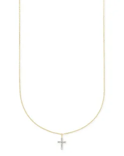 Cross 14K Yellow Gold Pendant Necklace In White Diamonds^Kendra Scott Discount