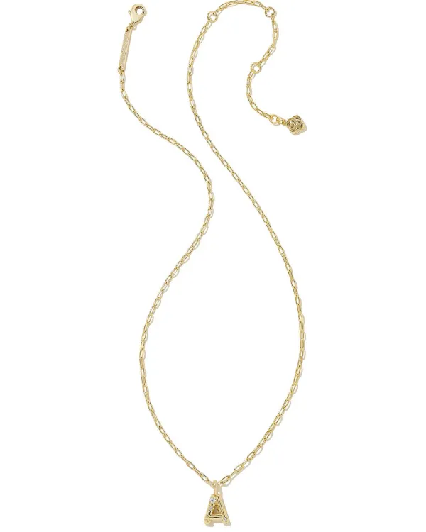 Crystal Letter A Gold Short Pendant Necklace In White Crystal^Kendra Scott Best Sale