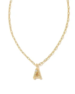 Crystal Letter A Gold Short Pendant Necklace In White Crystal^Kendra Scott Best Sale
