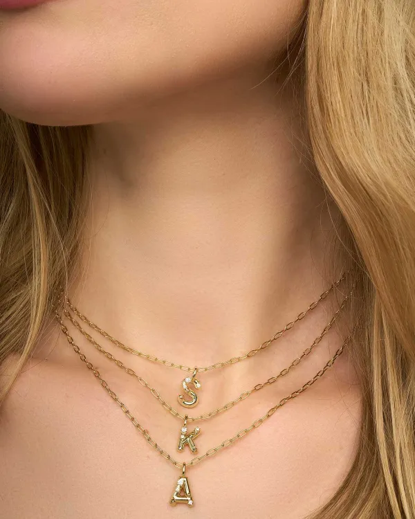 Crystal Letter A Gold Short Pendant Necklace In White Crystal^Kendra Scott Best Sale