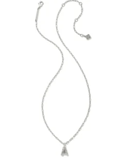 Crystal Letter A Silver Short Pendant Necklace In White Crystal^Kendra Scott Sale