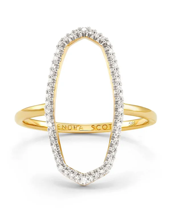 Dani 14K Yellow Gold Open Ring In White Diamond^Kendra Scott Best
