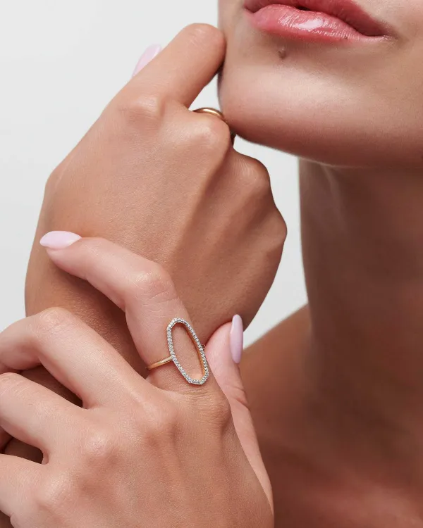 Dani 14K Yellow Gold Open Ring In White Diamond^Kendra Scott Best