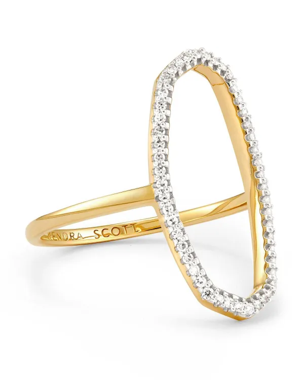 Dani 14K Yellow Gold Open Ring In White Diamond^Kendra Scott Best