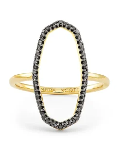 Dani 14K Yellow Gold Open Ring In Black Diamond^Kendra Scott New
