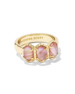 Daphne Gold Band Ring In Light Pink Iridescent Abalone^Kendra Scott Clearance