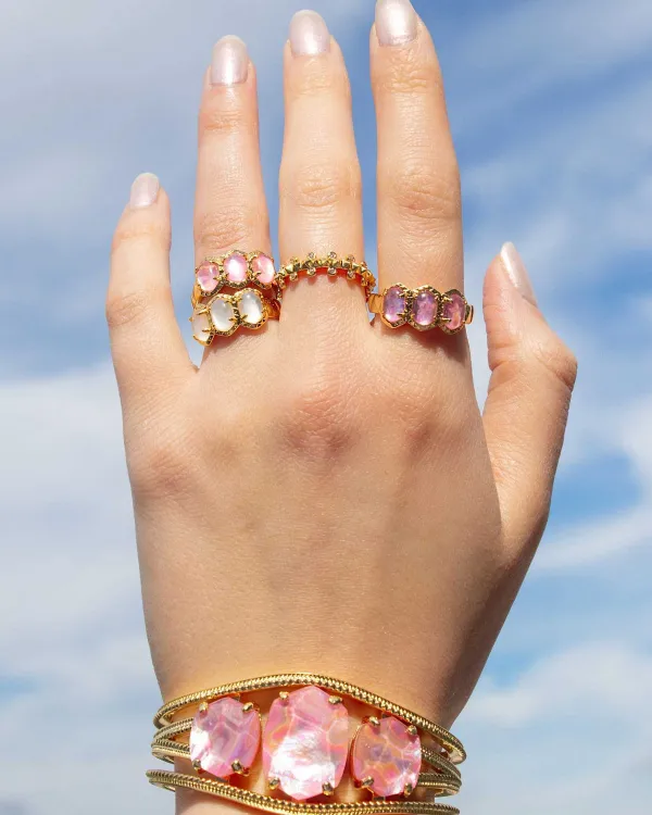 Daphne Gold Statement Cuff In Light Pink Iridescent Abalone^Kendra Scott Best