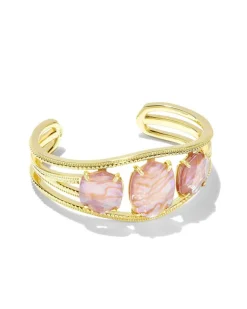 Daphne Gold Statement Cuff In Light Pink Iridescent Abalone^Kendra Scott Best
