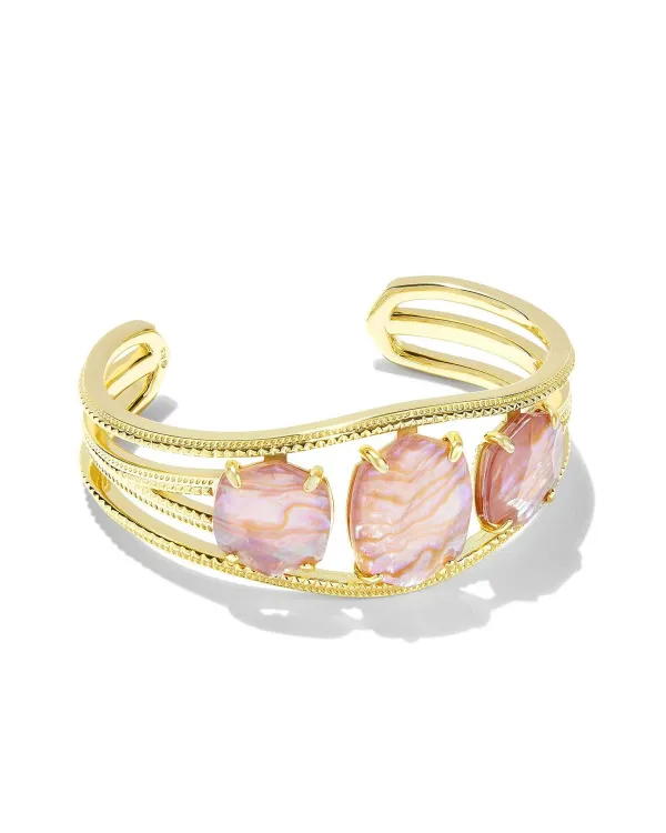Daphne Gold Statement Cuff In Light Pink Iridescent Abalone^Kendra Scott Best