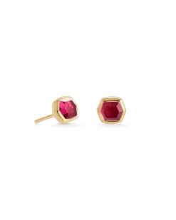 Davie 18K Gold Vermeil Stud Earrings In Garnet^Kendra Scott Outlet