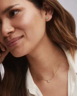 Davie 18K Gold Vermeil Stud Earrings In Aquamarine^Kendra Scott New
