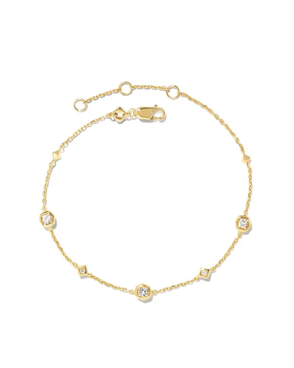 Davie 18K Gold Vermeil Trio Delicate Bracelet In White Sapphire^Kendra Scott Best Sale