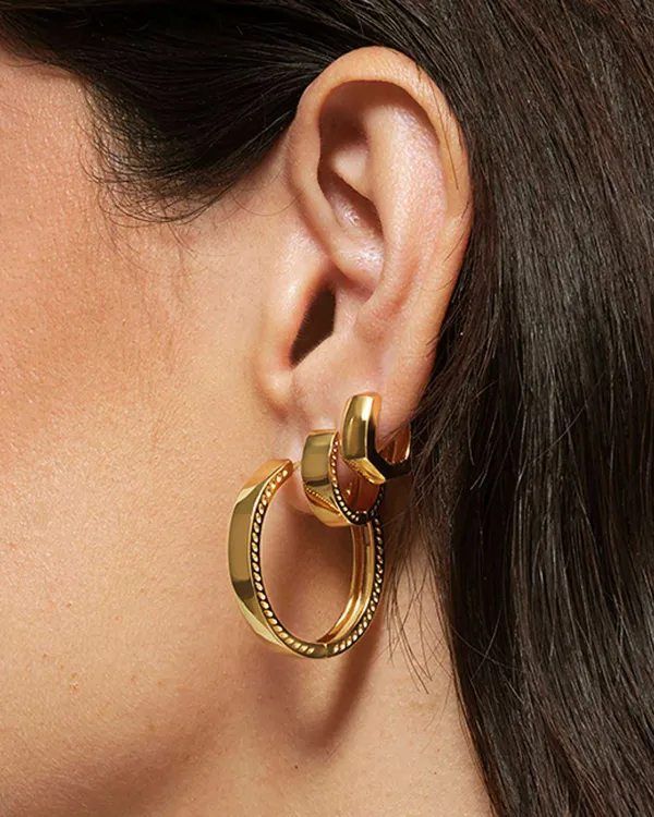 Davie Wide Huggie Earrings In 18K Gold Vermeil^Kendra Scott Best Sale