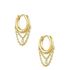 Davina 18K Yellow Gold Vermeil Huggie Earrings In White Diamond^Kendra Scott Best