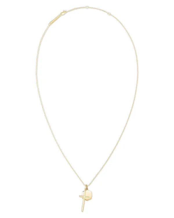 Davis Cross Charm Necklace In 18K Yellow Gold Vermeil^Kendra Scott Best Sale