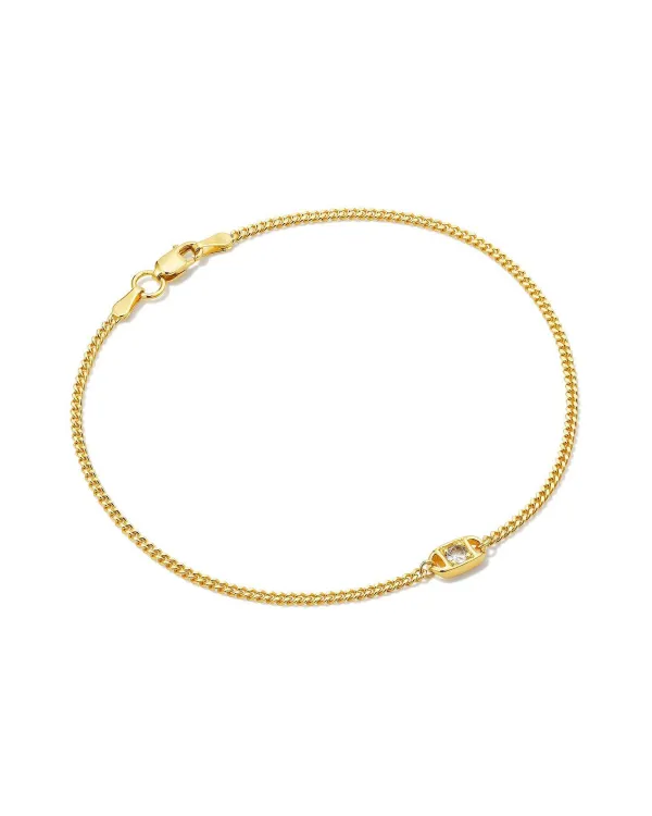 Delaney 18K Gold Vermeil Curb Chain Bracelet In White Sapphire^Kendra Scott Outlet