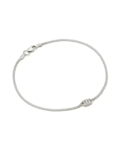 Delaney Sterling Silver Curb Chain Bracelet In White Sapphire^Kendra Scott Discount