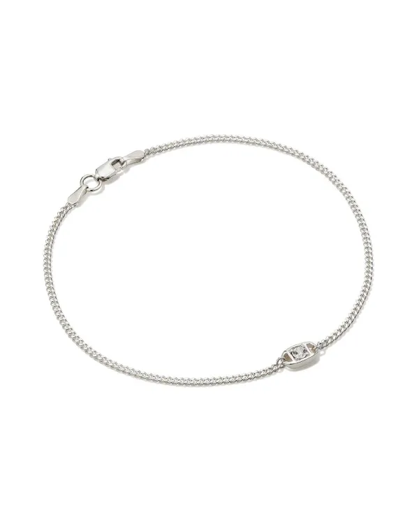 Delaney Sterling Silver Curb Chain Bracelet In White Sapphire^Kendra Scott Discount