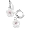 Deliah Convertible Silver Huggie Earrings In Iridescent Pink White Mix^Kendra Scott Sale