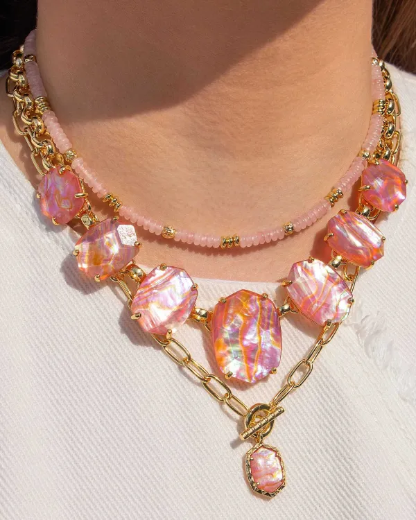 Deliah Gold Strand Necklace In Rose Quartz^Kendra Scott Fashion