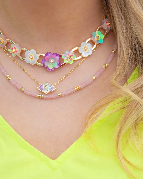 Deliah Gold Strand Necklace In Rose Quartz^Kendra Scott Fashion