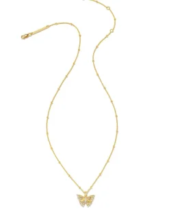 Delicate Butterfly 18K Gold Vermeil Pendant Necklace In White Sapphire^Kendra Scott Online