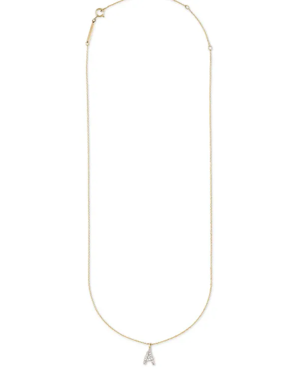 Diamond Letter A Pendant Necklace In 14K Yellow Gold^Kendra Scott Discount