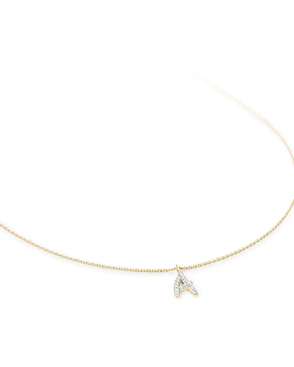 Diamond Letter A Pendant Necklace In 14K Yellow Gold^Kendra Scott Discount